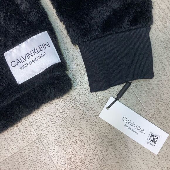 Calvin Klein Performance, Black Cropped Sherpa Fleece 1/4 Zip, Women’s X-Large - Picture 10 of 12